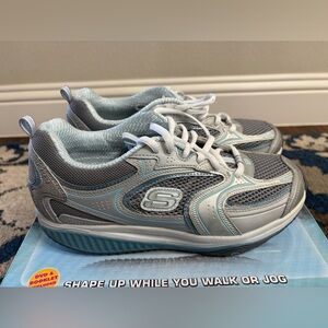 Skechers Shape-Ups Gray and Light Blue